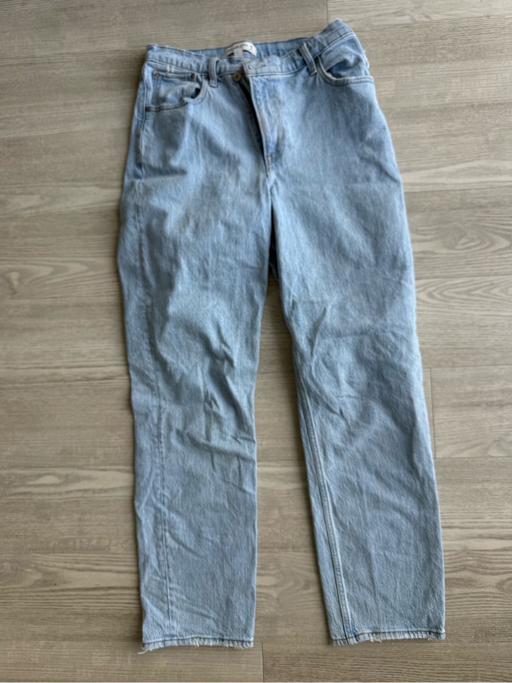 Abercrombie & Fitch Light Blue High-Rise Straight Jeans